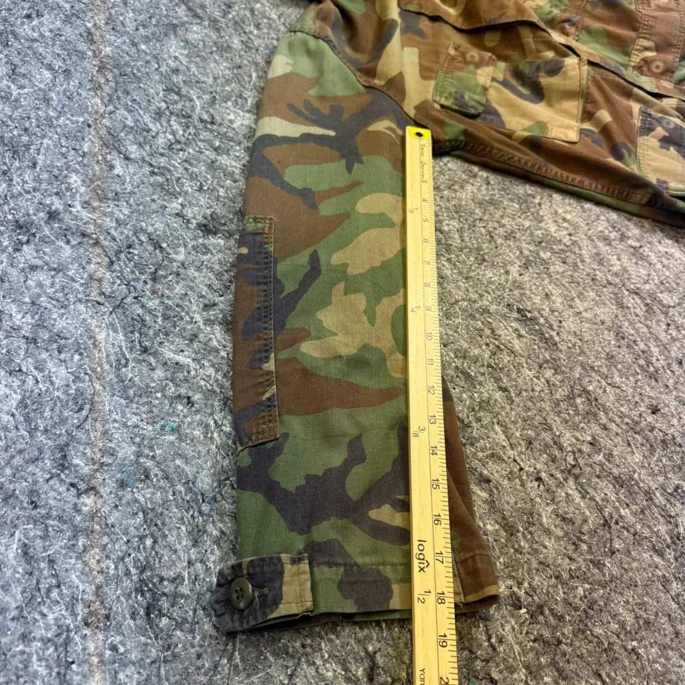 USMC Woodland Camo Combat Jacket Military Utility Shirt Eagle Globe Anchor XS